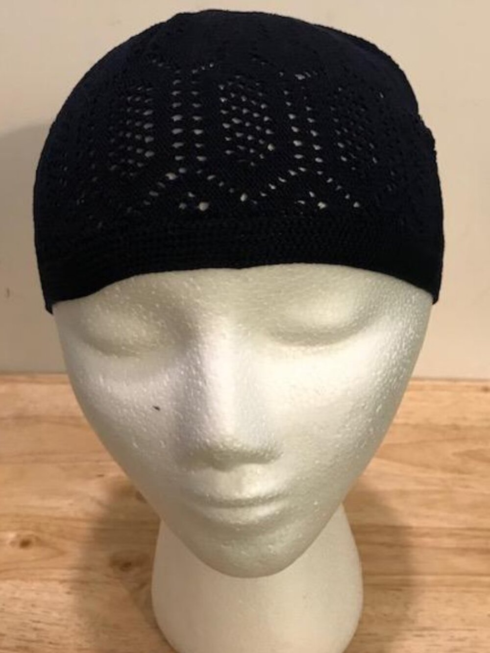 Back To School Turkish Knit Cotton Kufi Mercan Skull Cap Navy Blue